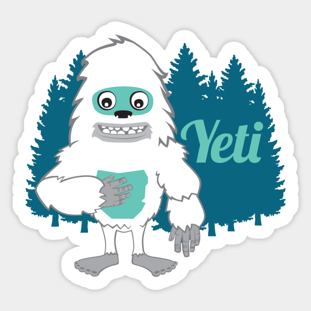 Yeti Bigfoot Sticker TeePublic